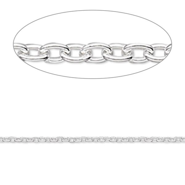 Chain, Gossamer™, sterling silver, 1.1mm cable. Sold per pkg of 5 feet. image number 0