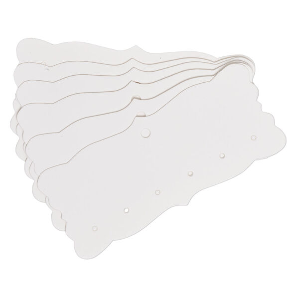 Wine charm holder, paper, white, 4x2-inch single-sided fancy rectangle card. Sold per pkg of 50. image number 1