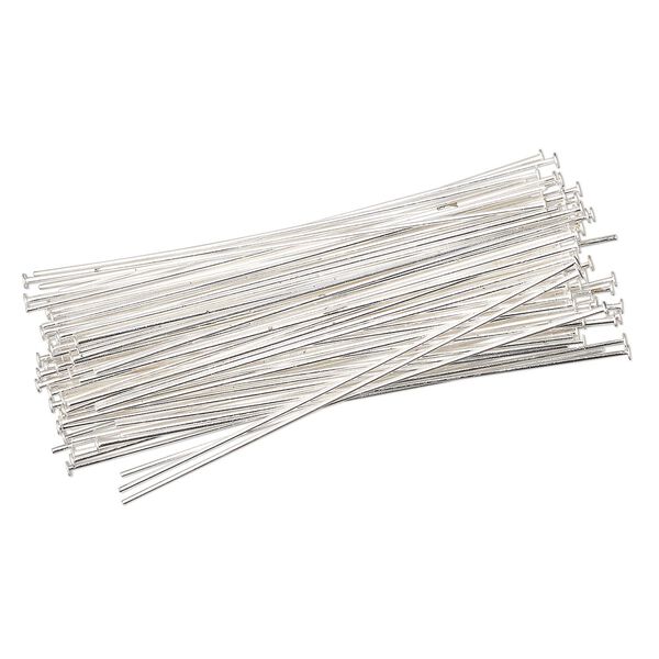 Head pin, sterling silver-filled, 2 inches, 24 gauge. Sold per pkg of 100. image number 0