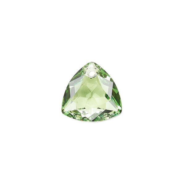 Drop 24pk peridot, Swarovski® 14.5mm pendant trilliant cut 6434 image number 0