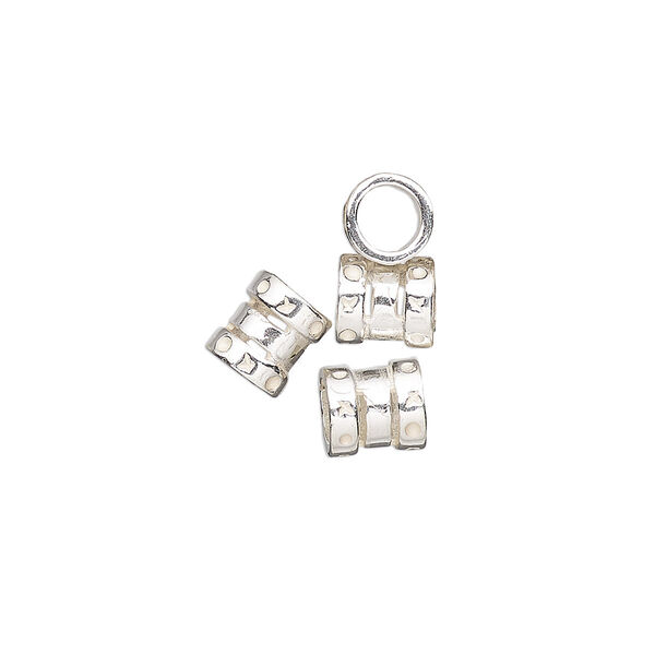 Crimp, JBB Findings, sterling silver, 7x6mm tube, 4mm inside diameter. Sold per pkg of 4. image number 0
