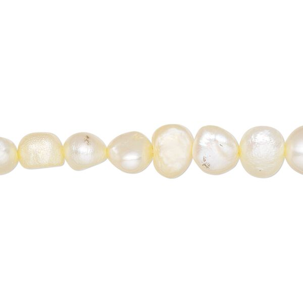 Pearl, cultured freshwater (dyed), daffodil, 6-7mm flat-sided potato, D grade, Mohs hardness 2-1/2 to 4. Sold per 16-inch strand. image number 0