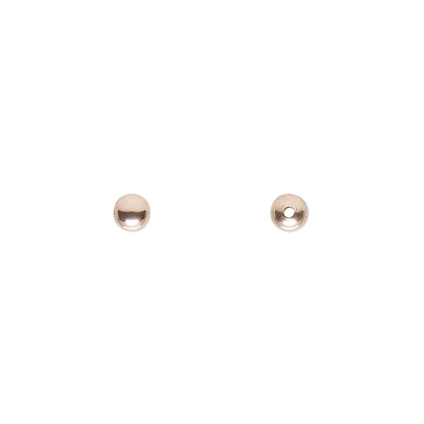 Bead, 14Kt rose gold-filled, 4mm seamless round. Sold per pkg of 100. image number 0