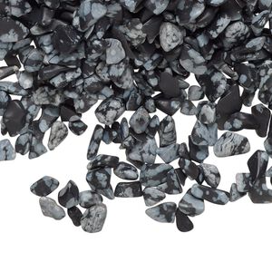 Snowflake obsidian 1pkg1, undrilled tumbled polished inlay chip natural 2 oz mini