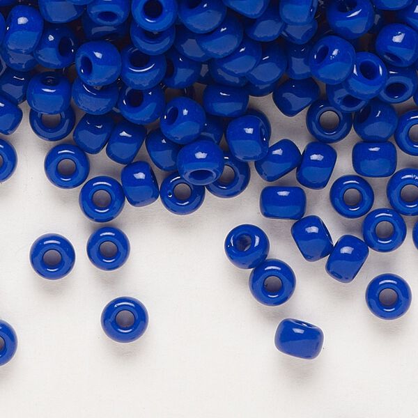 Seed bead, Miyuki, glass, pkg/25g, #6 rocaille, opaque cobalt, (RR-414). image number 0