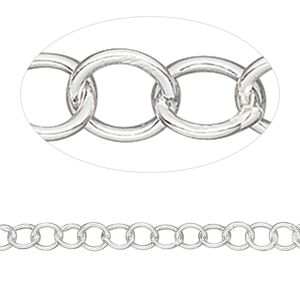 Chain 1pkg1 sterling silver round, 4.5mm, 5 foot unfinished