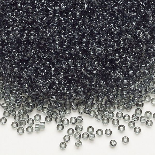 Seed bead, Dyna-Mites™, glass, pkg/40g, #11 round, transparent grey, (26 11/0 RR). image number 0