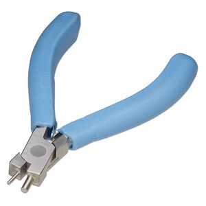 Pliers, Beadalon®, memory wire finisher, stainless steel and rubber, 4-1/2 inches. Sold individually.