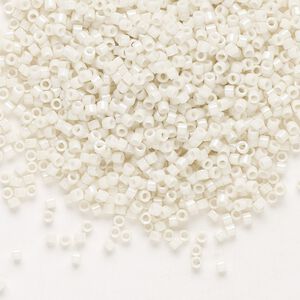 Seed bead, Delica®, glass, pkg/250g, #11 round, opaque glazed luster limestone (DB-0211).