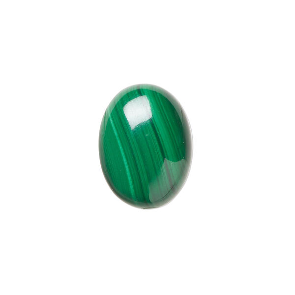 Cabochon, malachite (natural), 16x12mm calibrated oval, B grade, Mohs hardness 3-1/2 to 4. Sold individually. image number 0