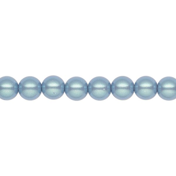 Pearl 25pk pearlescent blue, Preciosa Czech crystal 6mm round image number 0