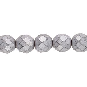 Hemalyke™ 1pkg1, matte electroplated faceted round bead 15.5-16 inch 10mm