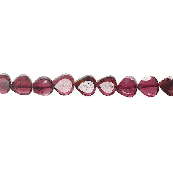 Bead, garnet (dyed), 4x2mm-5x3mm hand-cut faceted teardrop, C grade, Mohs hardness 7 to 7-1/2. Sold per 14-inch strand. image number 0
