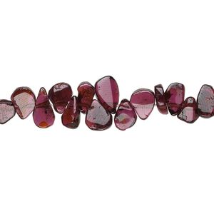 Garnet 1pkg1, hand-cut top-drilled flat teardrop bead 14 inch 6x4mm-9x6mm