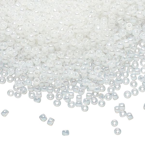 Seed bead, TOHO BEADS®, glass, pkg/250g, #11 round, translucent ceylon snowflake (TR-11-141). image number 0
