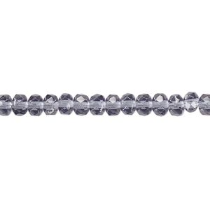 Bead, Czech fire-polished glass, Montana blue, 5x4mm faceted rondelle. Sold per pkg of 1,200 (1 mass).
