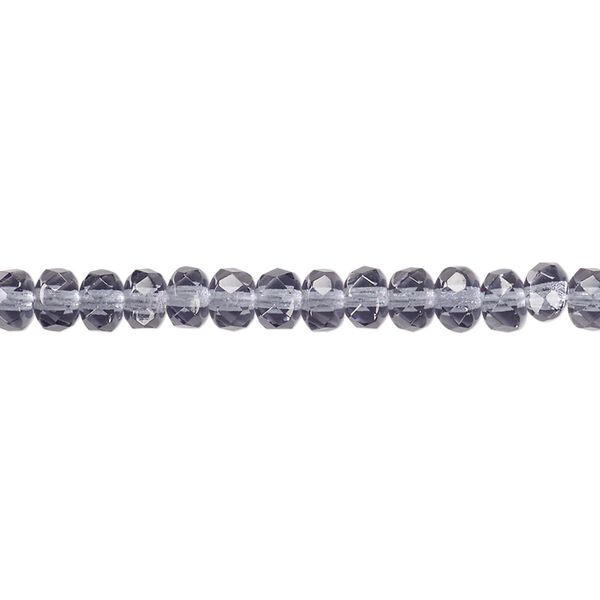 Bead, Czech fire-polished glass, Montana blue, 5x4mm faceted rondelle. Sold per pkg of 1,200 (1 mass). image number 0