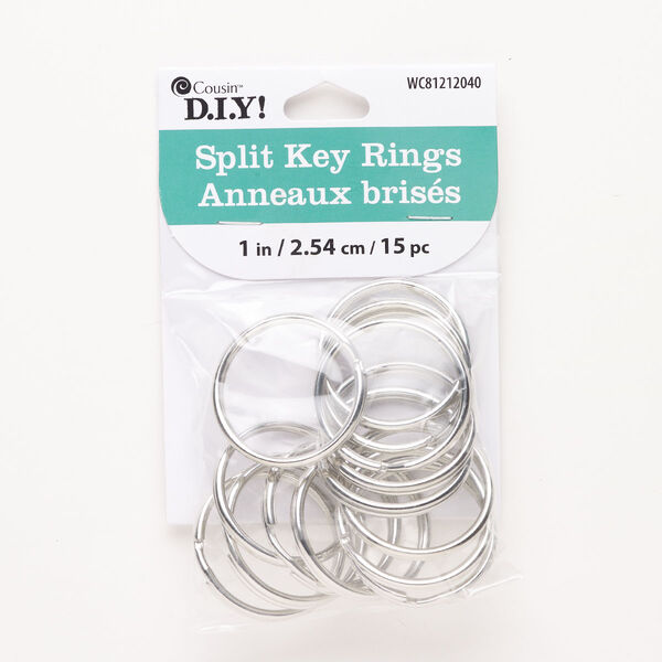 Split ring, silver-finished steel, 32mm round. Sold per pkg of 15. image number 0