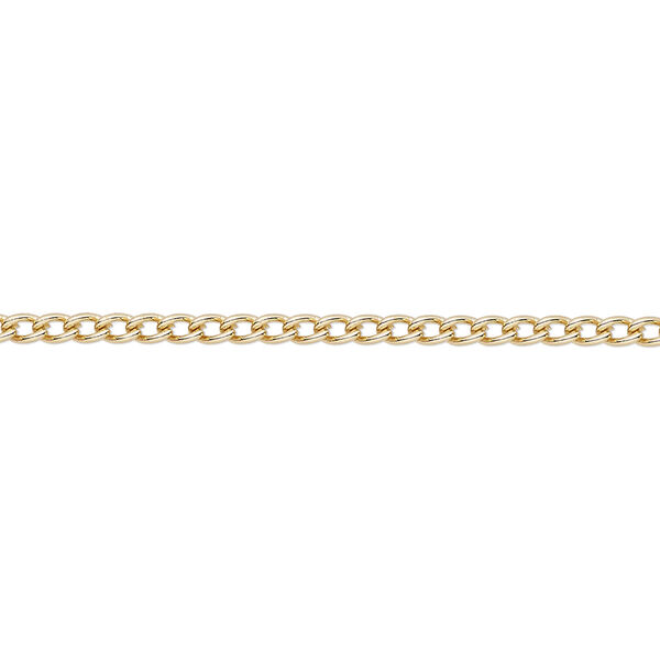Chain, gold-finished steel, 2mm curb. Sold per pkg of 5 feet. image number 0