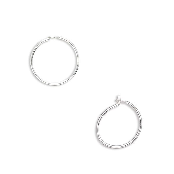 Earring hoop 1pkg10 sterling silver, 12.5mm round, 5 pair image number 0