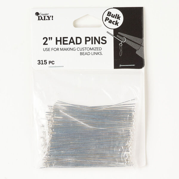 Head pin steel 315pk 2 inch, silver finish 21 gauge. image number 0