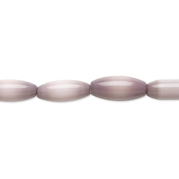 Bead, cat's eye glass (fiber optic glass), lavender, 13x5mm-14x6mm oval. Sold per 15-inch strand. image number 0