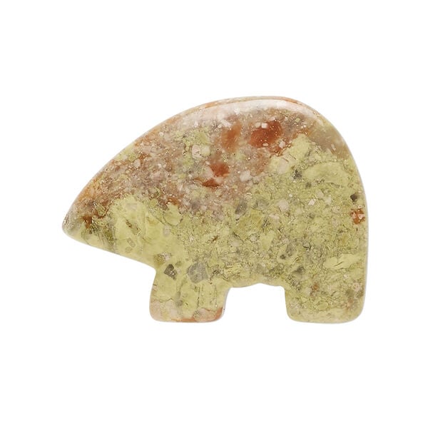 Autumn jasper 1pkg1, half-drilled Zuni-style bear focal natural, 28x21mm-33x27mm image number 2