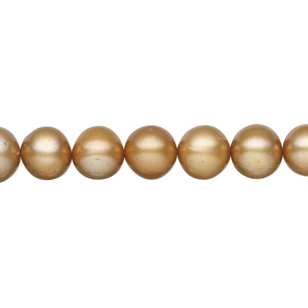 Freshwater pearl 1pkg1, semi-round, 15 inch brown 7-8mm cultured image number 0