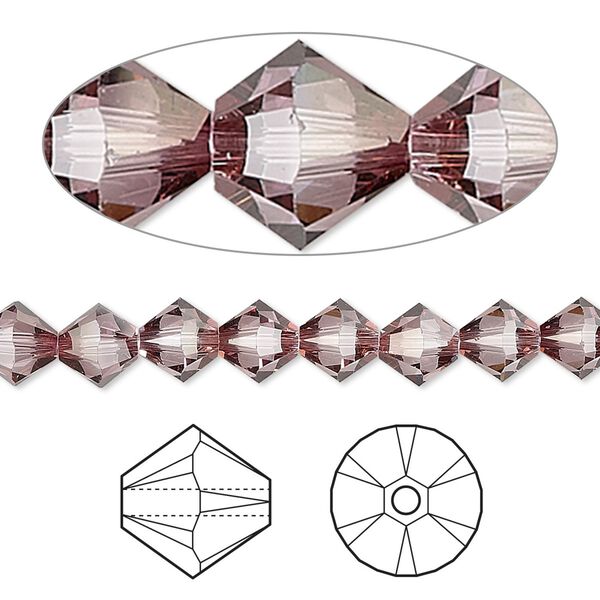 Bead 360pk crystal antique pink, Swarovski® 6mm bicone 5328 image number 0