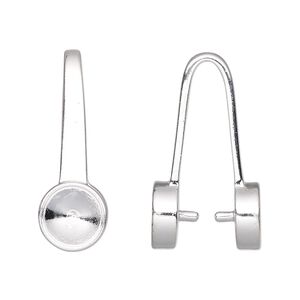 Bail, donut, silver-plated "pewter" (zinc-based alloy), 29x10mm with (2) SS39 rivoli settings, 22x6mm grip length. Sold per pkg of 2.