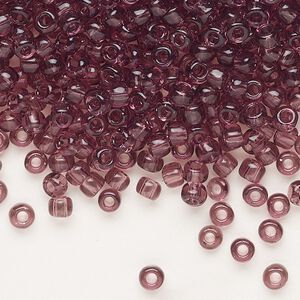 Seed bead, Dyna-Mites™, glass, transparent lilac, #6 round. Sold per 40-gram pkg.