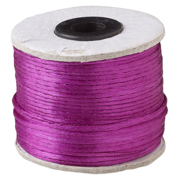 Cord, Satinique™, satin, violet, 1mm. Sold per 200-foot spool. image number 0