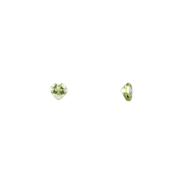 Gem, peridot (natural), 4x4mm faceted heart, A grade, Mohs hardness 6-1/2 to 7. Sold per pkg of 4. image number 0