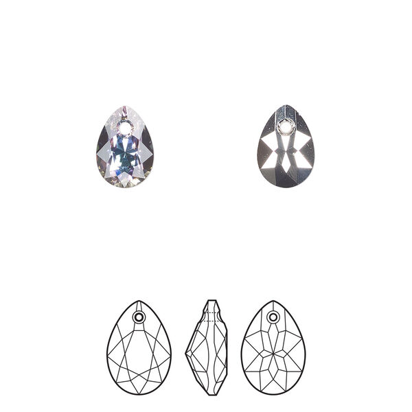 Drop 12pk crystal vitrail light P, Crystal Passions® 9x6mm pendant pear cut 6433 image number 0