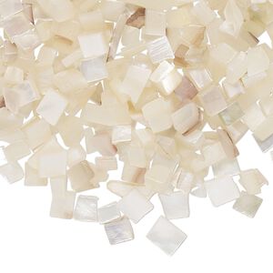 Inlay chip, common hammer oyster shell (natural), mini undrilled chip, Mohs hardness 3-1/2. Sold per 1-ounce pkg.