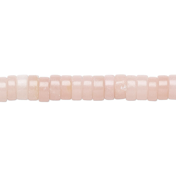 Bead 1pkg1 pink aragonite, 6x3mm heishi B grade, 15.5-16 inch waxed image number 0