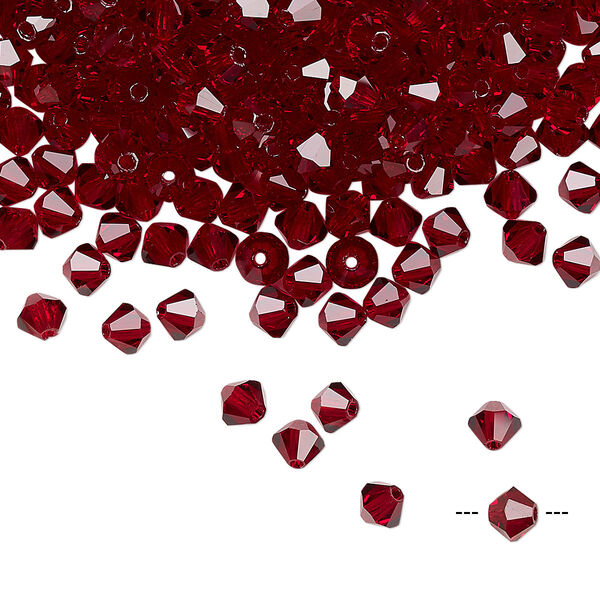 Bead 720pk Siam, Preciosa Czech crystal 4mm bicone image number 0