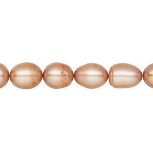 Freshwater pearl 1pkg1, rice, 15.5-16 inch sienna 8-9mm cultured