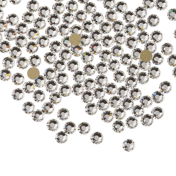 Flat back, Dance With Me™ crystal rhinestone, crystal clear, foil back, 3-3.2mm rose, SS12. Sold per pkg of 144 (1 gross). image number 0