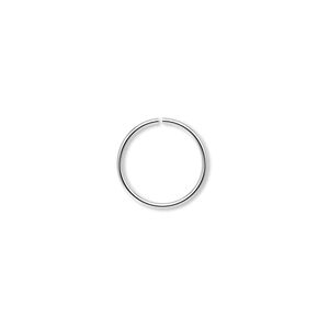 Jump ring, silver-plated brass, 12mm round, 10.4mm inside diameter, 20 gauge. Sold per pkg of 100.