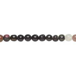 Multi-tourmaline 1pkg1, hand-cut round bead natural 14 inch 4-5mm