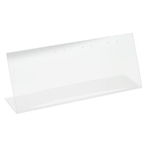 Display, earring, acrylic, clear, 10 x 4 x 2-1/2 inches. Sold individually.