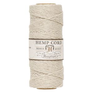 Cord, Hemptique®, polished hemp, natural, 1mm diameter, 20-pound test. Sold per 205-foot spool.
