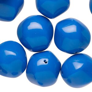 Bead, acrylic, blue, 18mm uneven round. Sold per 6-ounce pkg, approximately 55 beads.