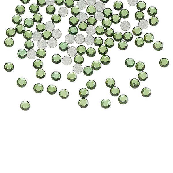 Flat back 144pk green turmaline foil back, Crystal Passions® 2.1-2.3mm round SS7 2000 image number 0