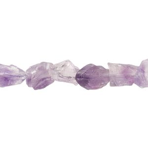Amethyst 1pkg1, rough nugget bead natural 15.5-16 inch medium