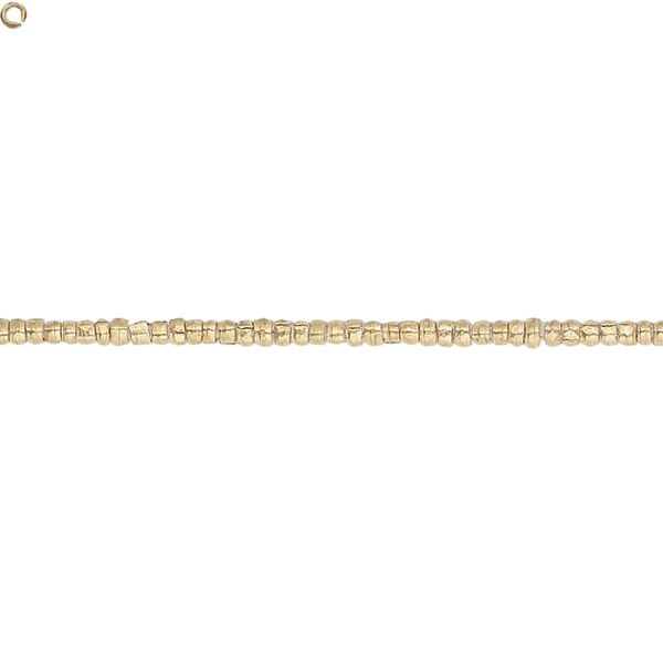 Bead, brass, 1.8x1.4mm cut tube. Sold per 28-inch strand. image number 0