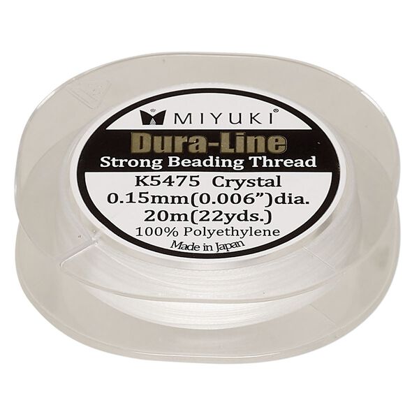 Thread, Miyuki Dura-Line, gel-spun polyethylene, crystal clear, 0.15mm diameter, 18-pound test. Sold per 20-meter spool. image number 0
