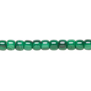 Malachite 1pkg1, drum bead natural 8 inch 5x4mm