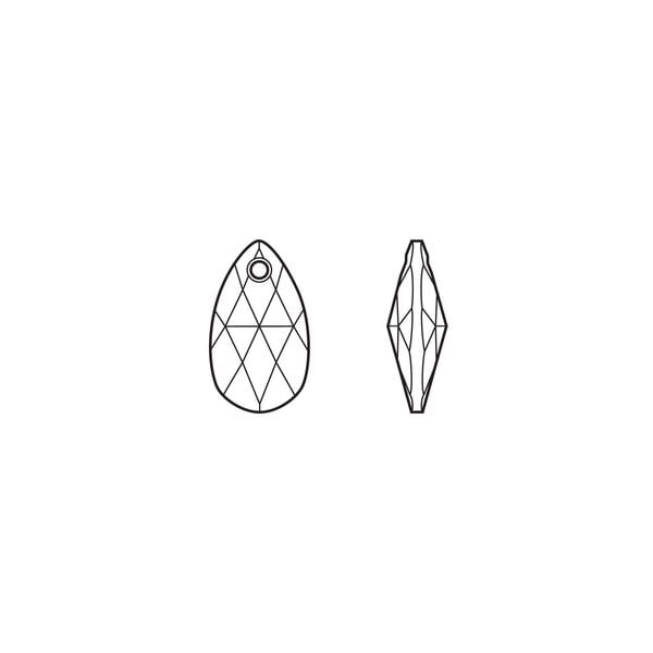 Drop 1pkg96 crystal urban grey, Swarovski&reg;, 22x13mm pendant pear 6106 image number 1